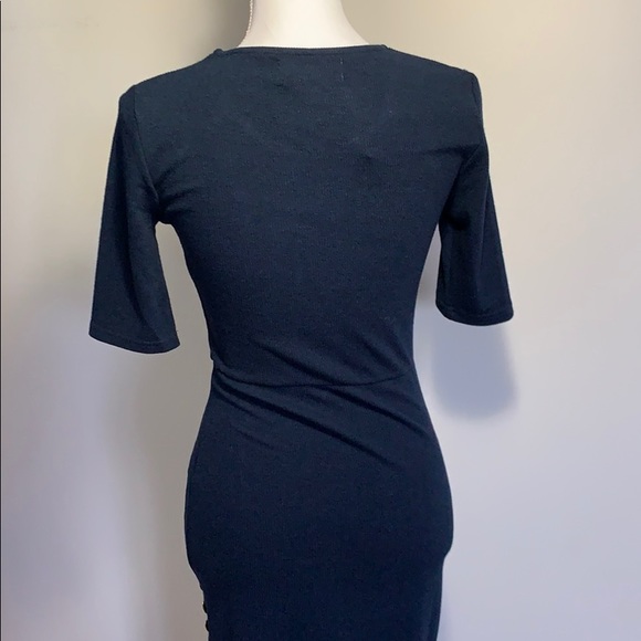 MINKPINK blue cap sleeve dress with slit & buttons - Picture 4 of 5